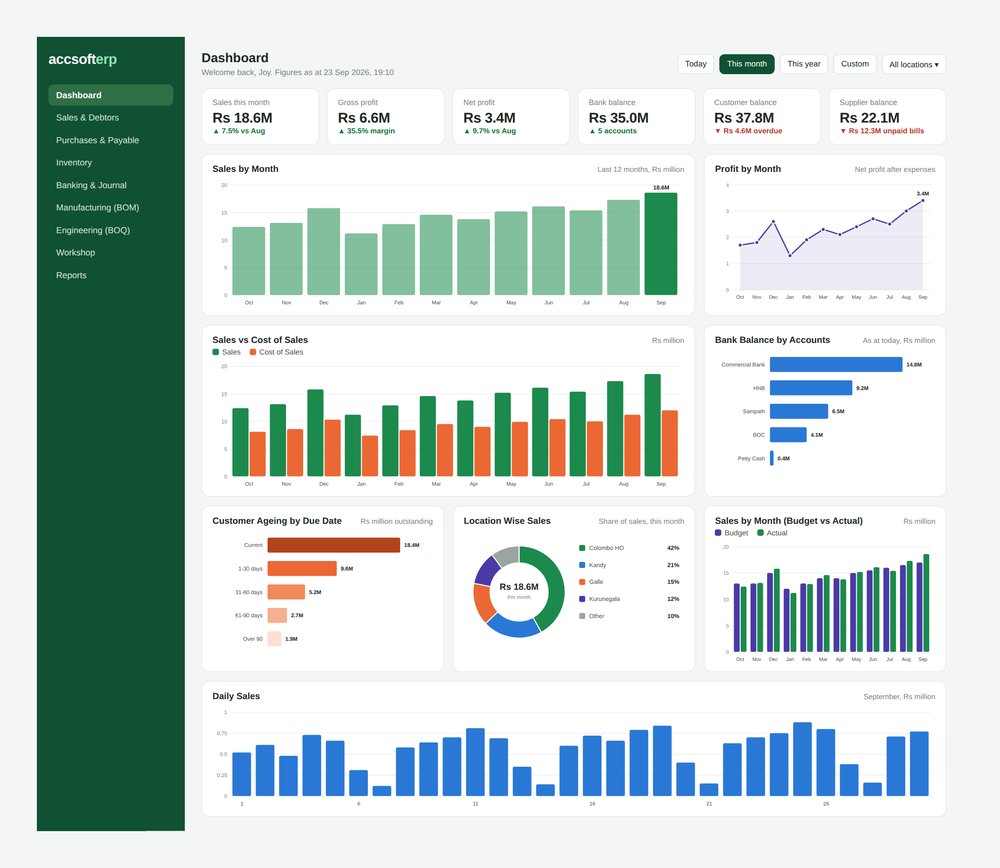 ERP Dashboard and Real-Time Reporting