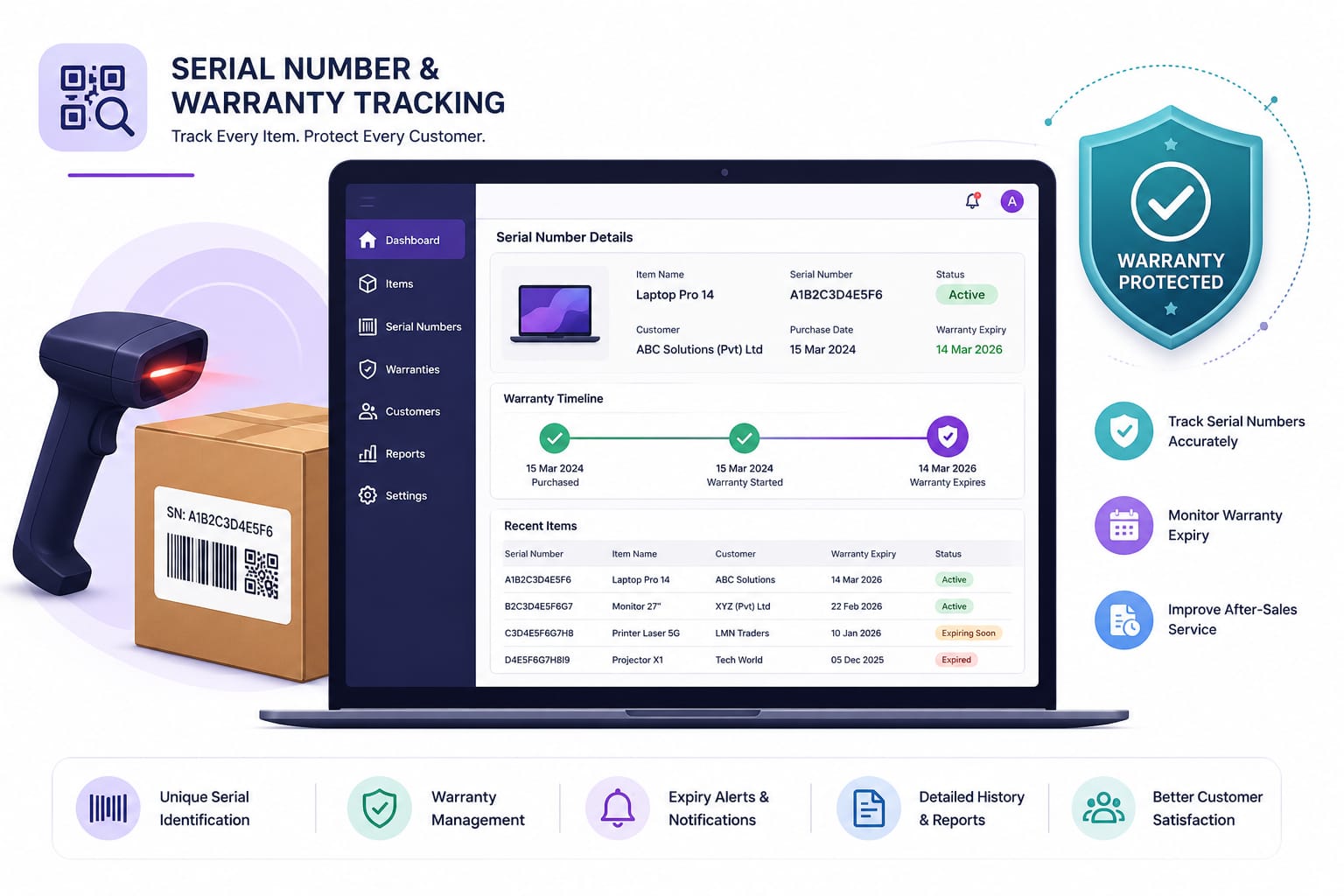 Serial Number and Warranty Tracking